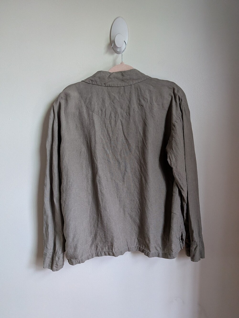 PARACHUTE Beige Linen Oversized Minimalist Contemporary Button-Up Shirt Small - Picture 8 of 12